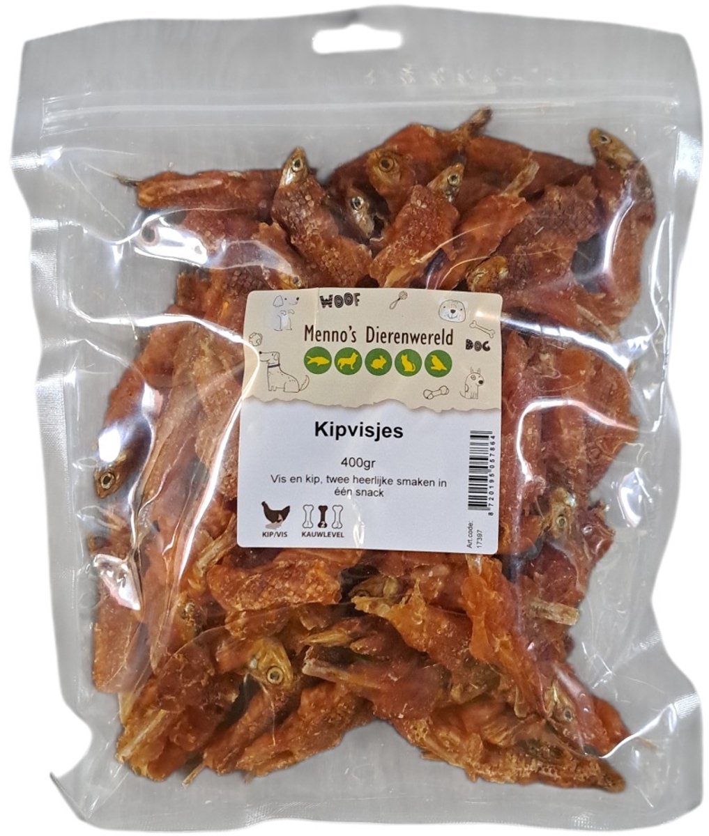 Zoolekker Kipvisjes - smakelijke hondensnack in 100 g en 400 g verpakkingen 400 Gram