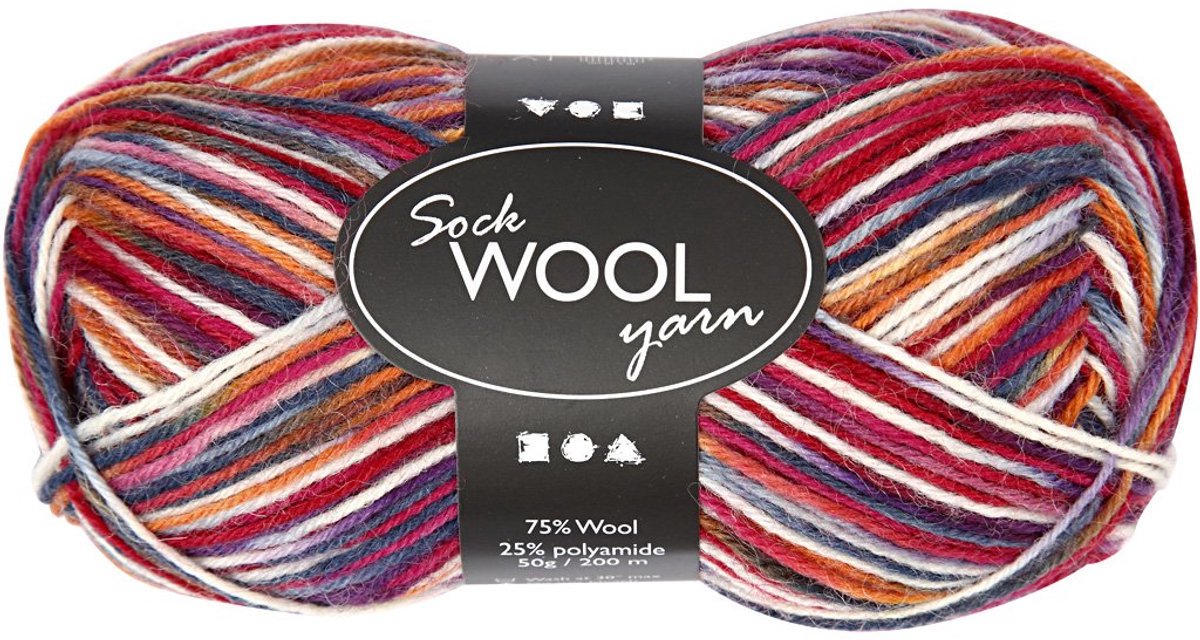 L: 200 m, blauw/rood harmonie, 50 g