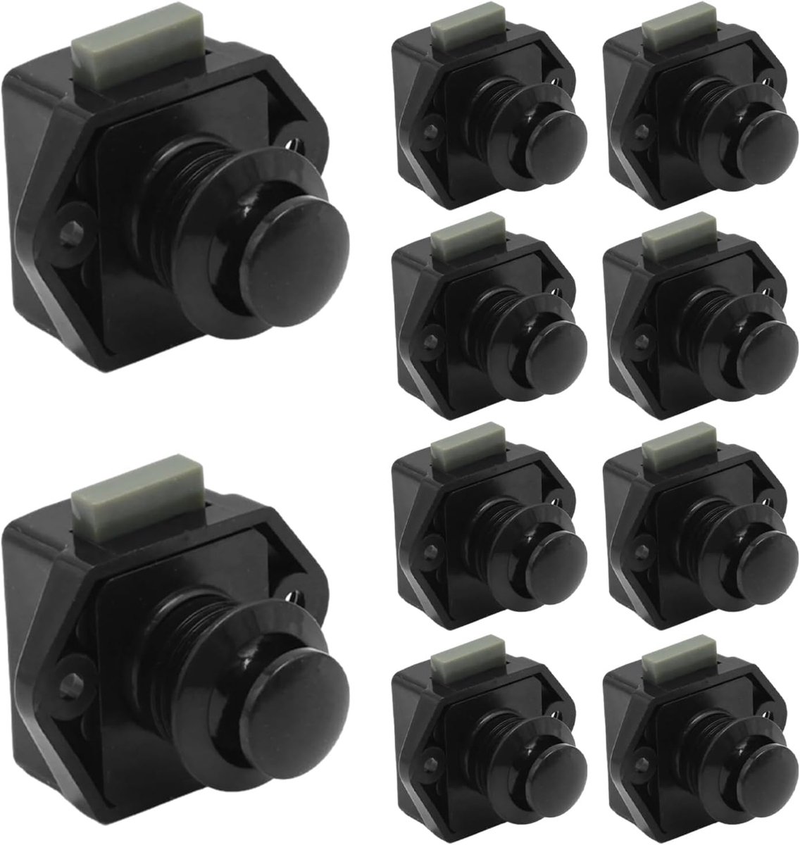10 stuks drukknop lade deurvergrendeling vangkast deurknop vergrendeling voor 15-18 mm dikte RV boot bestelwagen jacht camper (zwart)