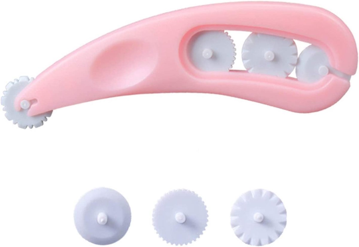 SnelShoppen - Degraded Wavy Cutting Wheel Pastry Cutter - Fondant Mallen, Edging Decorator, Cake Molds voor Taartdecoratie, 4 verwisselbare hobs, voed