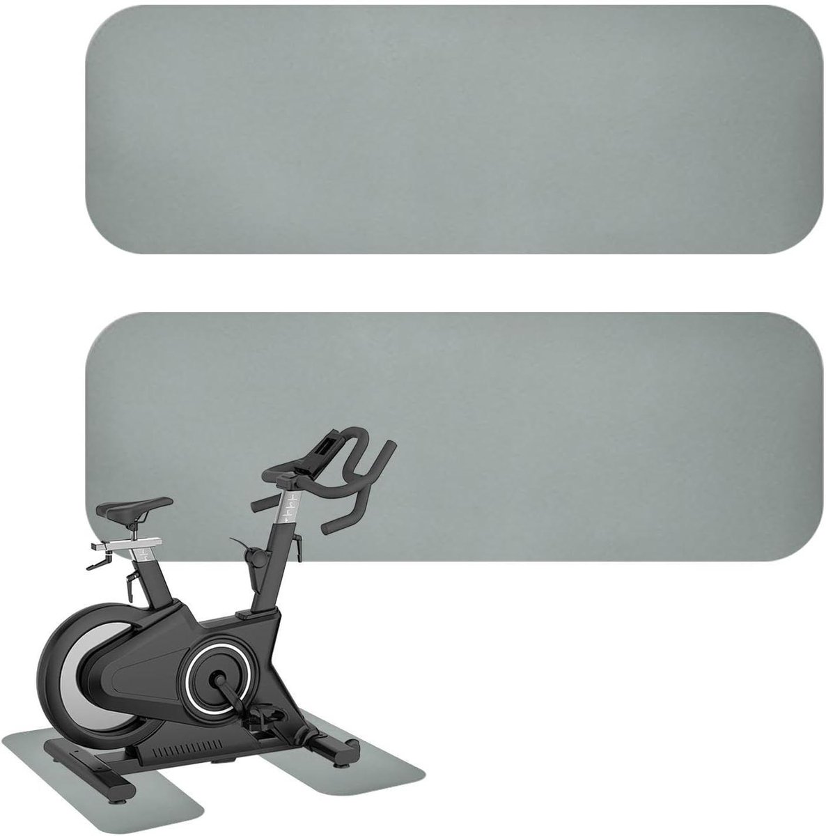 Loopmat Trainingsmat - Onderlegger Fitness - Apparatuur Beschermen - Verbeterde Schokabsorptie - 80x25cm - Grijs