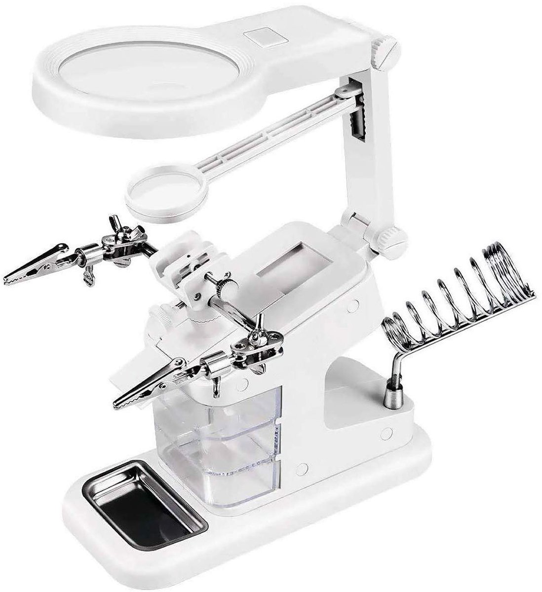 Omgoods - Derde Vergrootglas met Klemmen - Soldeerhulp met 3x, 4,5x en 25x Vergroting