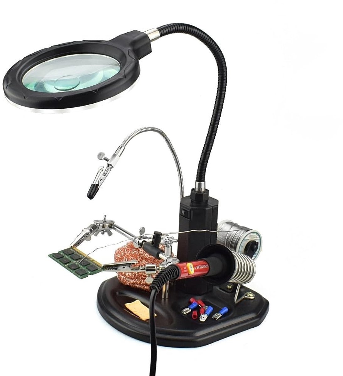 Omgoods - Helping Hands Magnifier Station - 2.5X 4X met LED