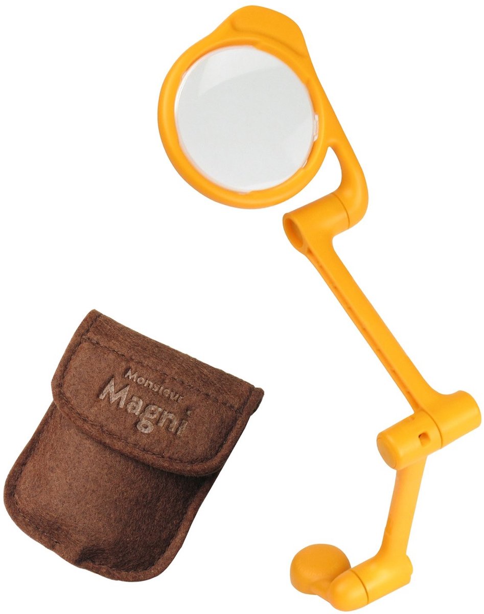 Omgoods - 'Monsieur' Magni 3.5x Compact Vergrootglas met Magnetische Basis - Inclusief Draagtas