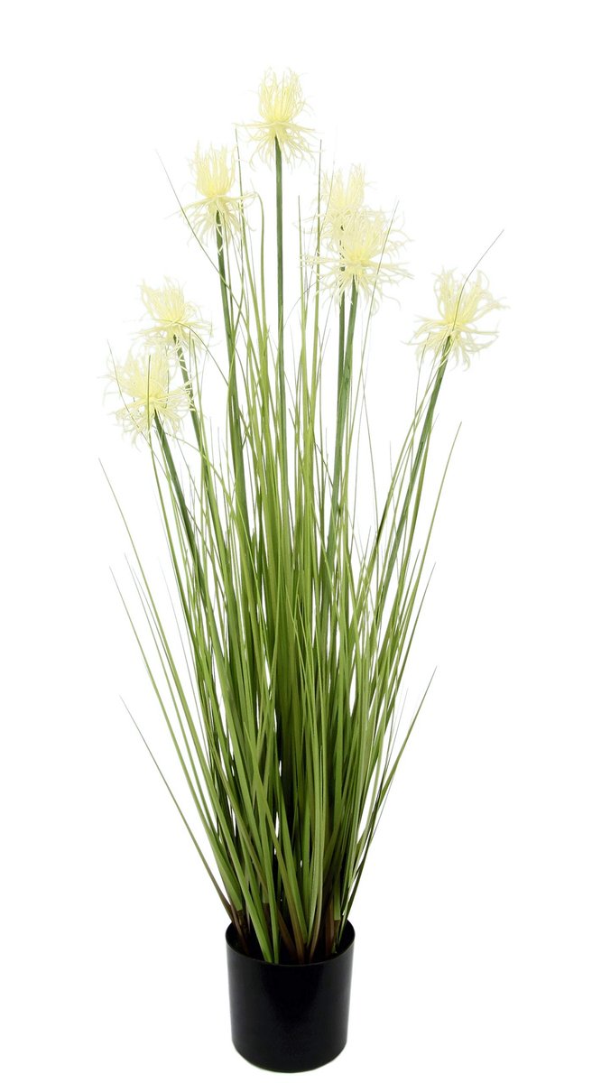 Omgoods - Kunstmatige Protea in Grasbos - Decoratieve Plant in Pot