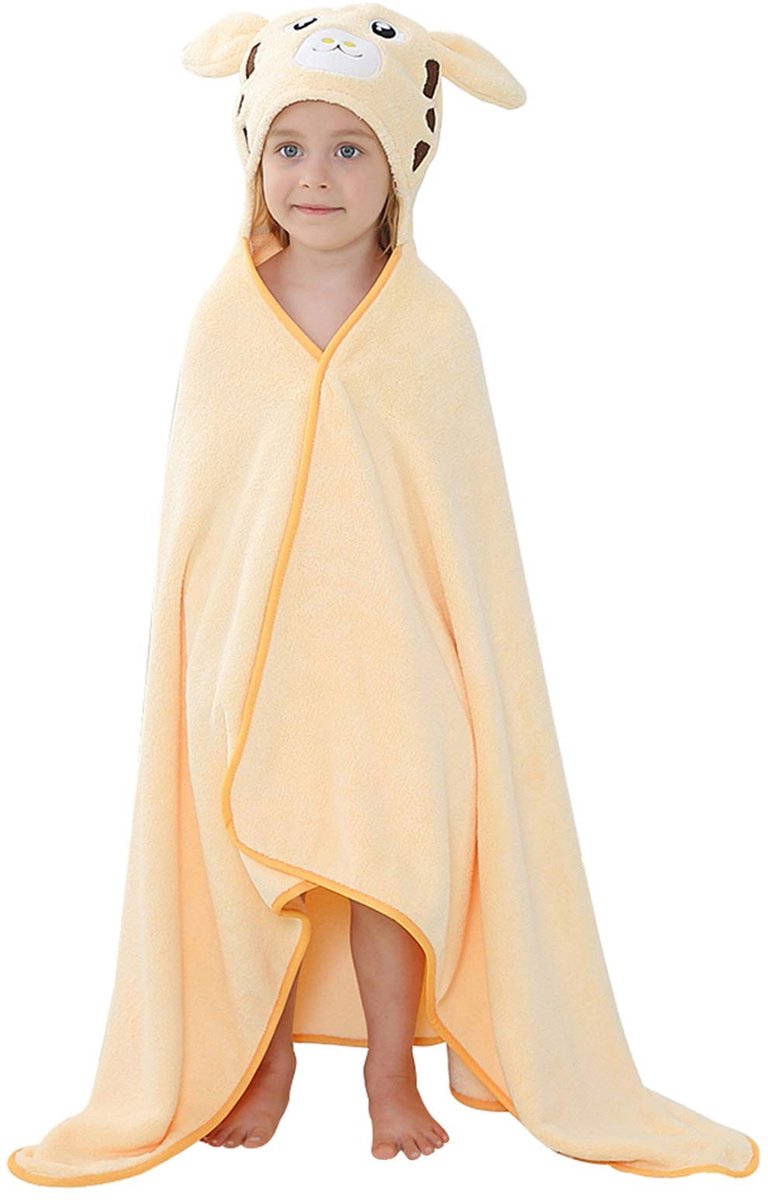Omgoods - Extra Grote Badcape voor Baby's met Dierenkop, Giraffe