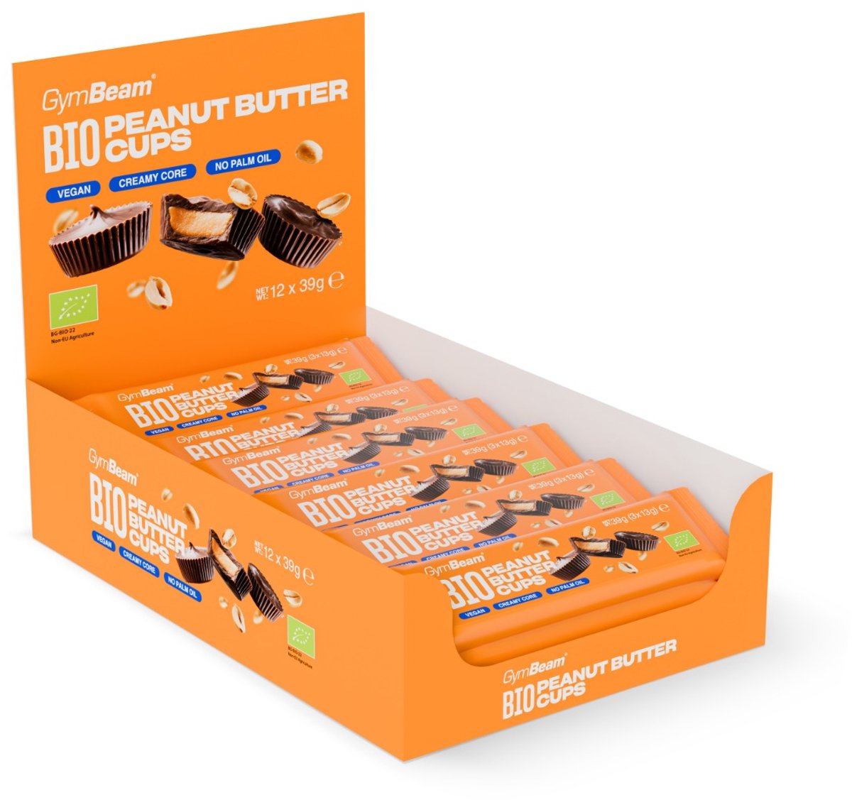 GymBeam BIO Pindakaas-Chocolade Cups 12 x 39 g