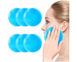 Set van 6 gel-oogpads — Verlicht gezwollen ogen — Warme & koude gelpads — Verkoelende oogpads — Oog-ijspacks — Vermindert donkere kringen — Kalmerende oogmaskers — Herbruikbare ronde gel-ijspacks — Ideaal voor oogverzorging & warmte-/koudetherapie