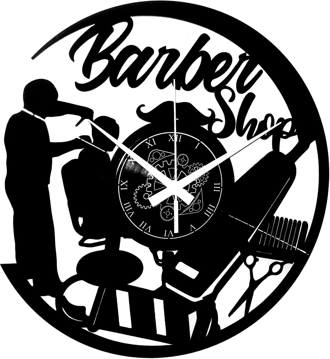 Omgoods - Vinyl Wandklok Kapperszaak | Haarstylisten | Schoonheidssalon