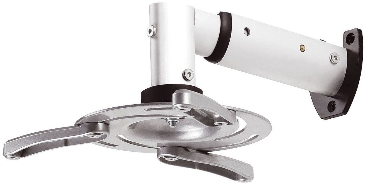 SnelShoppen - Muurbeugel Beamer H16-5WL Zilver met Draagkracht 35 kg en Plafondafstand 26/33,5 cm - Ideaal voor Thuisbioscoop of Presentaties