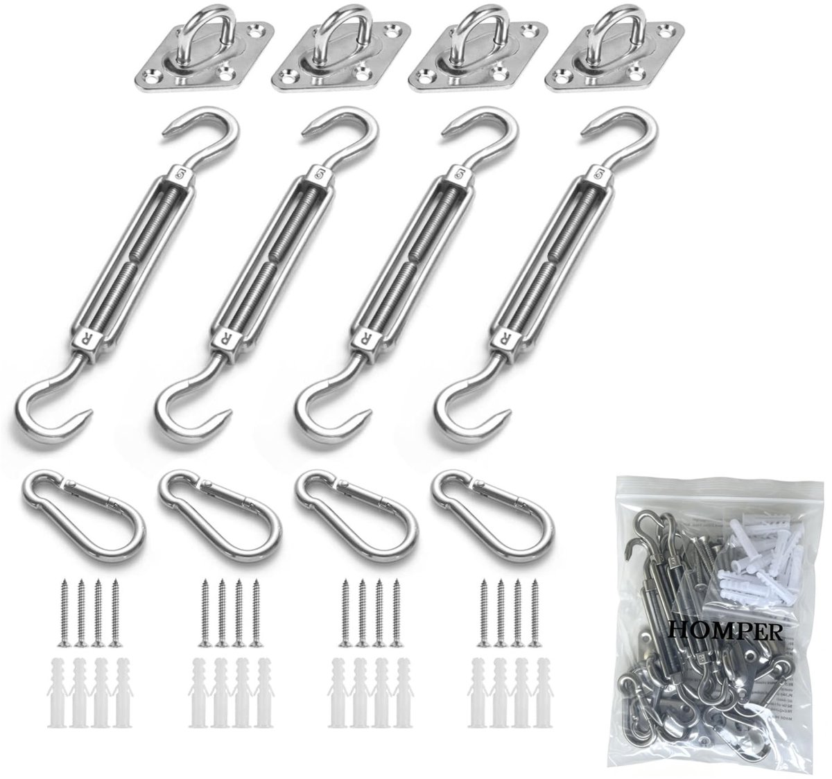 Omgoods - Bevestigingskit voor Zonneschermen - Hardware Set