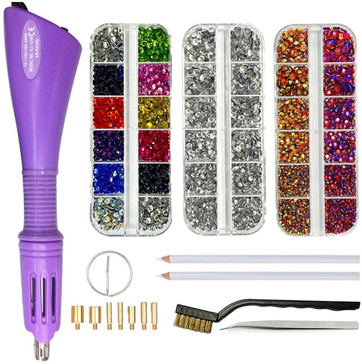 Omgoods - Hotfix Applicator Rhinestones Tool Set - Inclusief 7 Applicator Tips