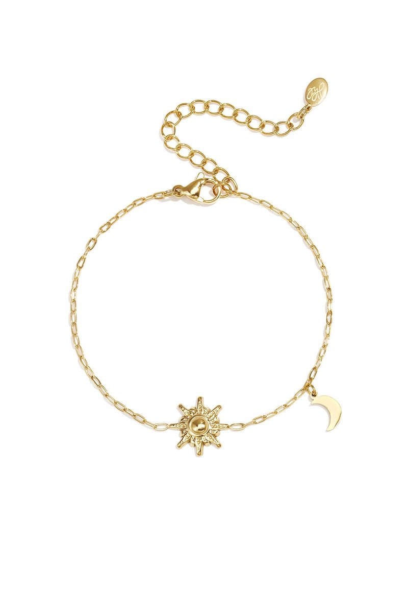Stylish sun & moon charm bracelets for women - zilveren kleur