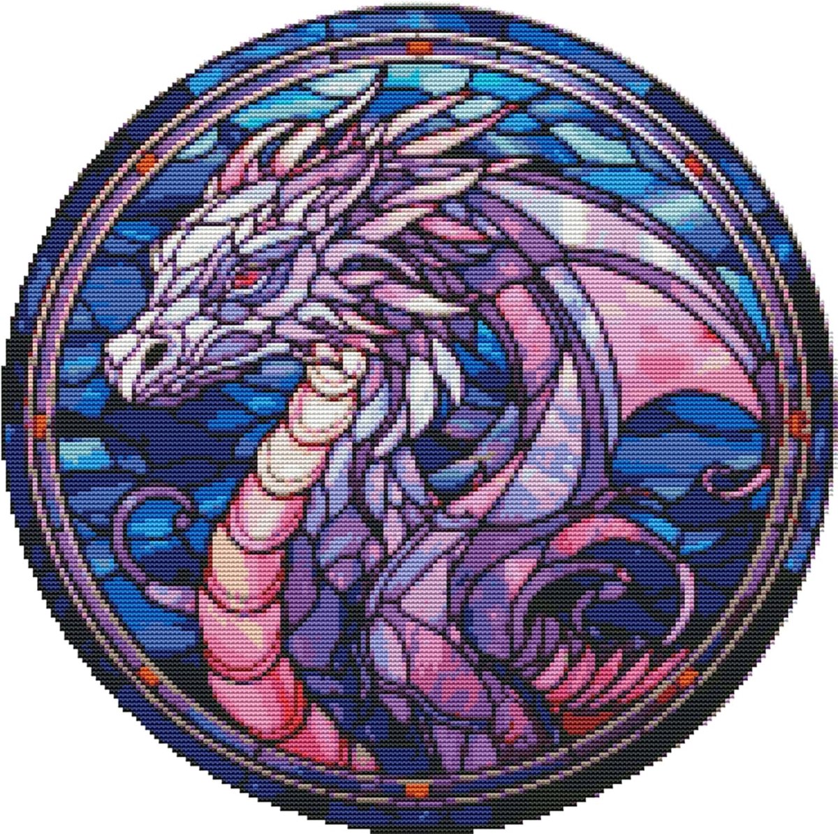 Borduurpakketten voor kruissteek Dragon gestempeld met bedrukt