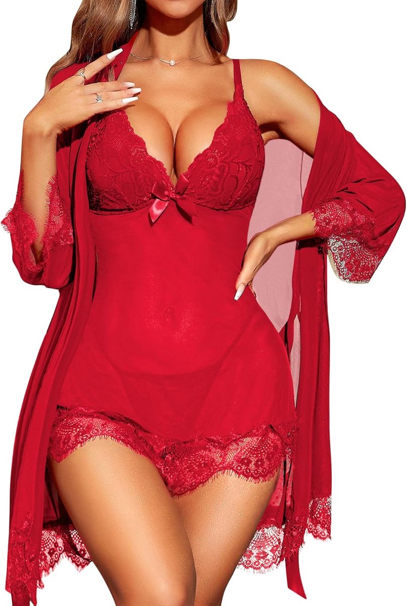 Sexy babydoll voor dames, nachthemd, lingerie, babydoll, met