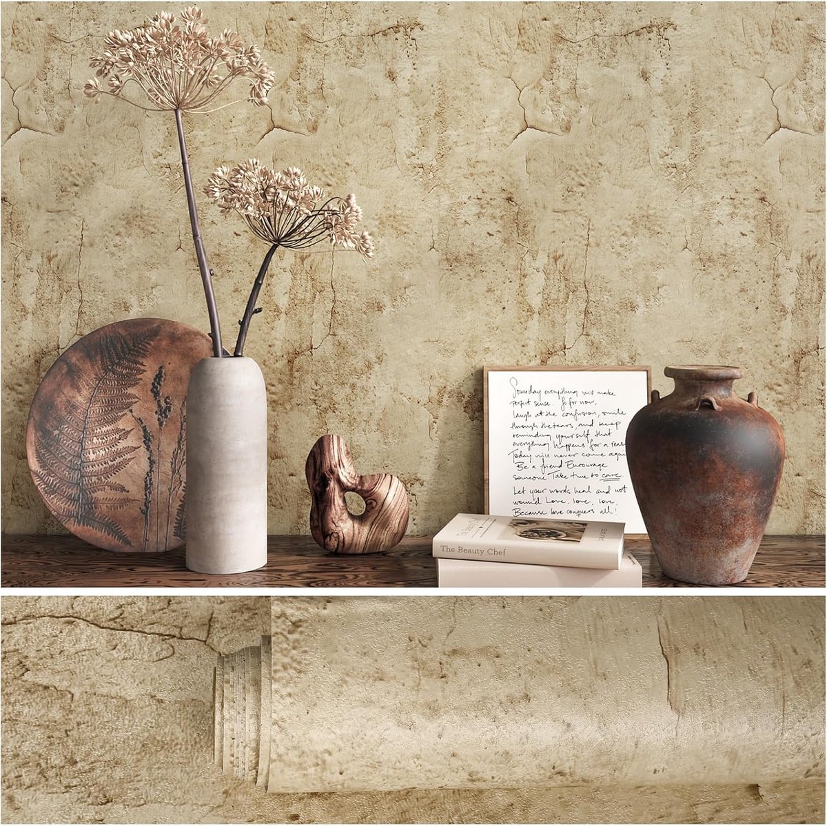 Behang schil en stok getextureerde noodlijdende betonlook behang voor