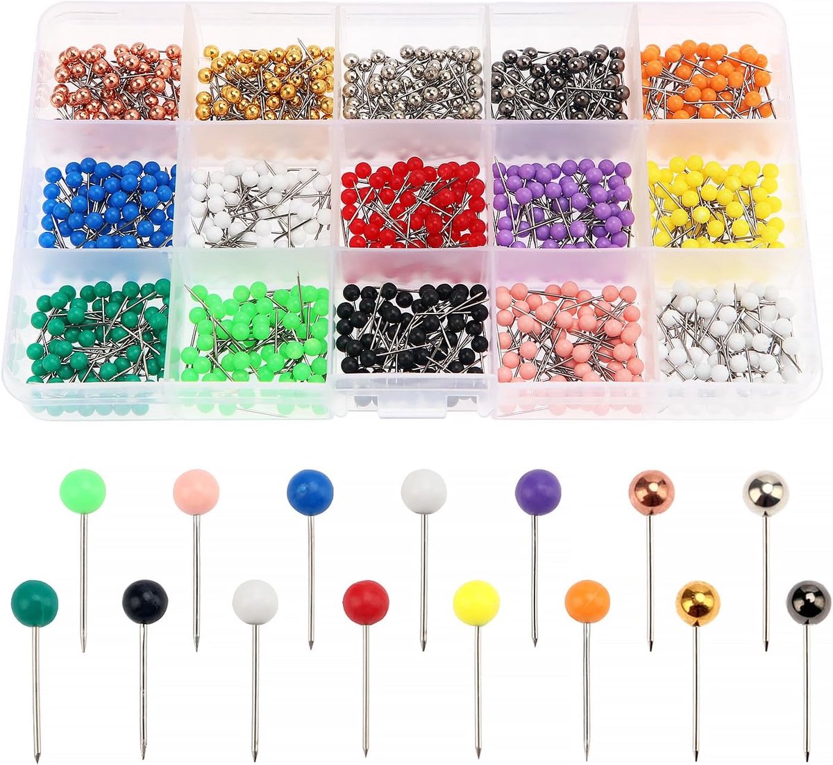 900 Stuks Kaartkopspijkers, Plastic Ronde Kopspijkers, Kleurrijke