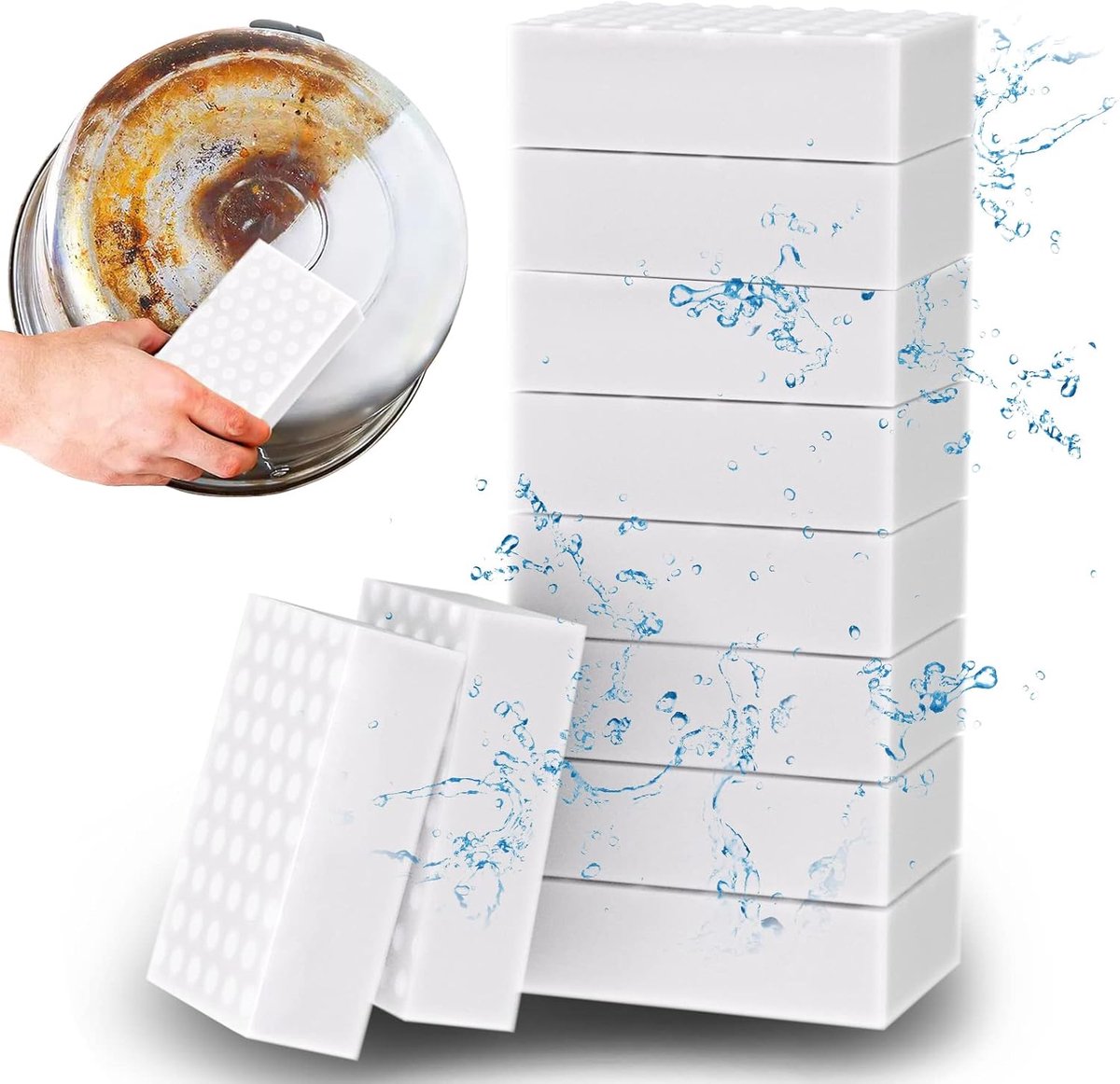 vuil-uitwisspons, 10 stuks uitwisspons, reinigingsspons, 2X Plus
