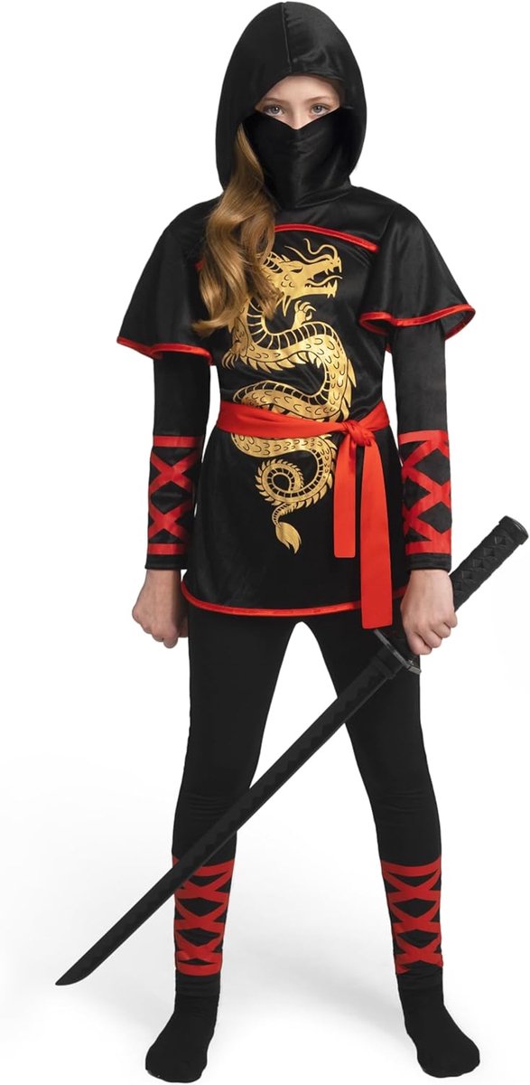 creaties kindermeisjes Ultimate Dragon Ninja Kostuum L