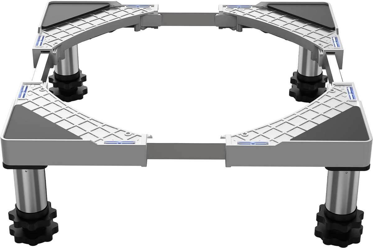 Wasmachine basis voor koelkast Verstelbare wasmachine basis voor droger en vriezer, geschikt voor koelkasten, wasmachines (verstelbaar: 43-57 cm / hoogte: 18 cm-22 cm)