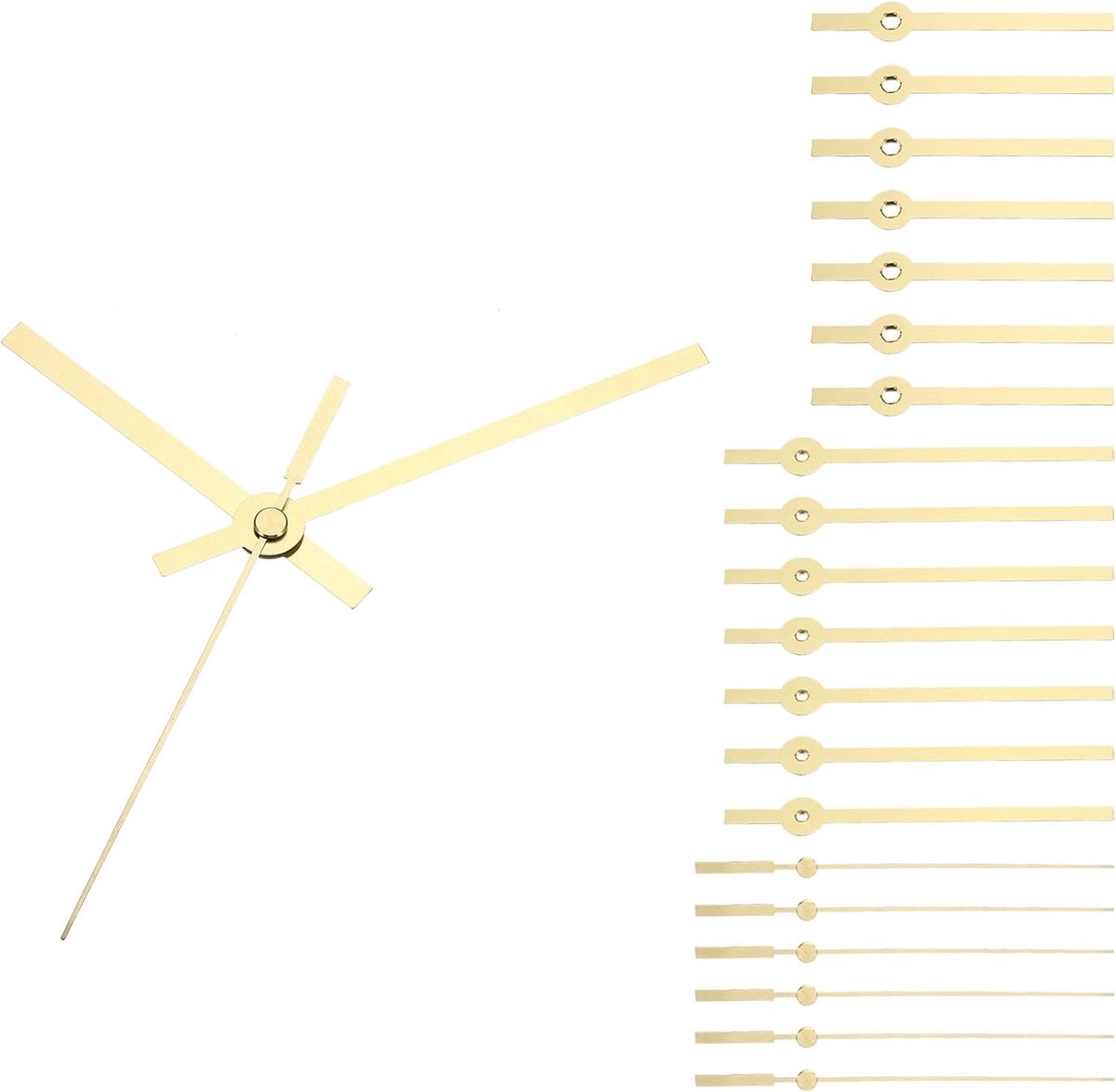 Klok wijzers Kit, 8 Set Klok Handen Kits Klok Mechanisme Beweging Aluminium Wandklok Handen Onderdelen Vervanging voor Wandklok Reparatie DIY, Goud, A14