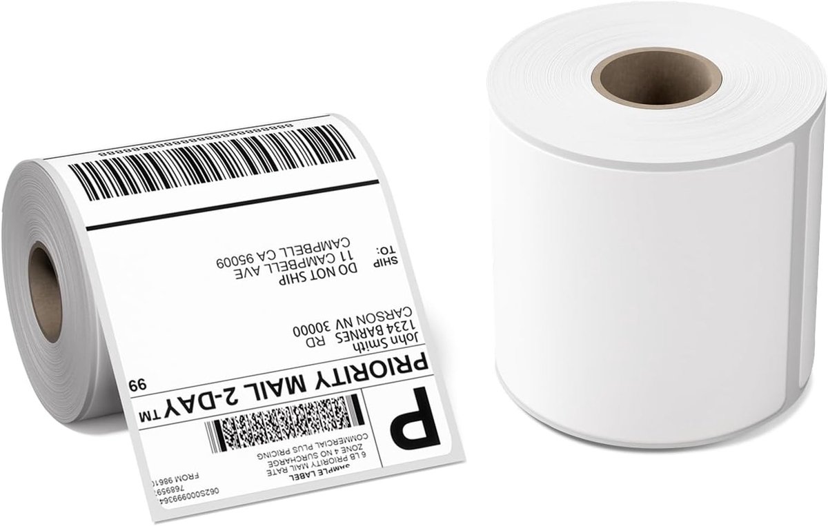 DHL etiketten 4 x 6 verzendlabels, DHL thermische etiketten voor 241BT/D520BT/246BT labelprinter, thermische etiketten (2 rollen, 500 etiketten)