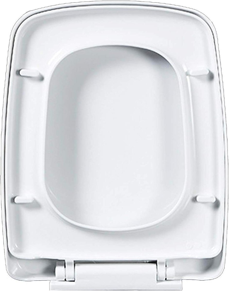 Vierkante Toiletbril - Toiletdeksel Rechthoekig - Badkamer Vernieuwen - Soft Close Mechanisme - Universeel Rechthoekig - Wit