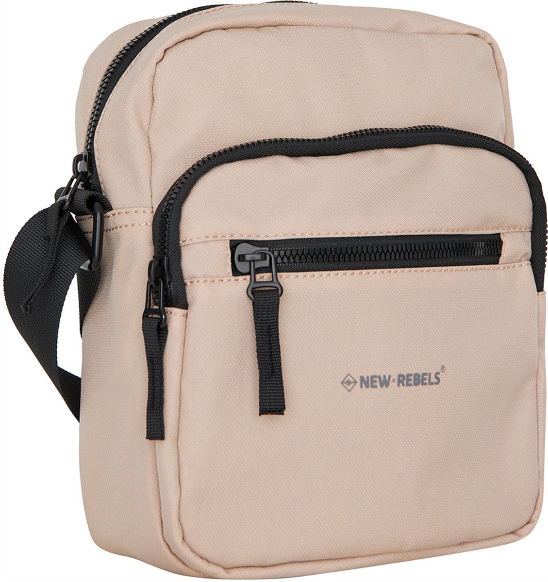 New Rebels Walden Pontiac Crossbody Tas 18x9x22 cm – Nylon Schoudertas Waterafstotend – Compact & Lichtgewicht Beige