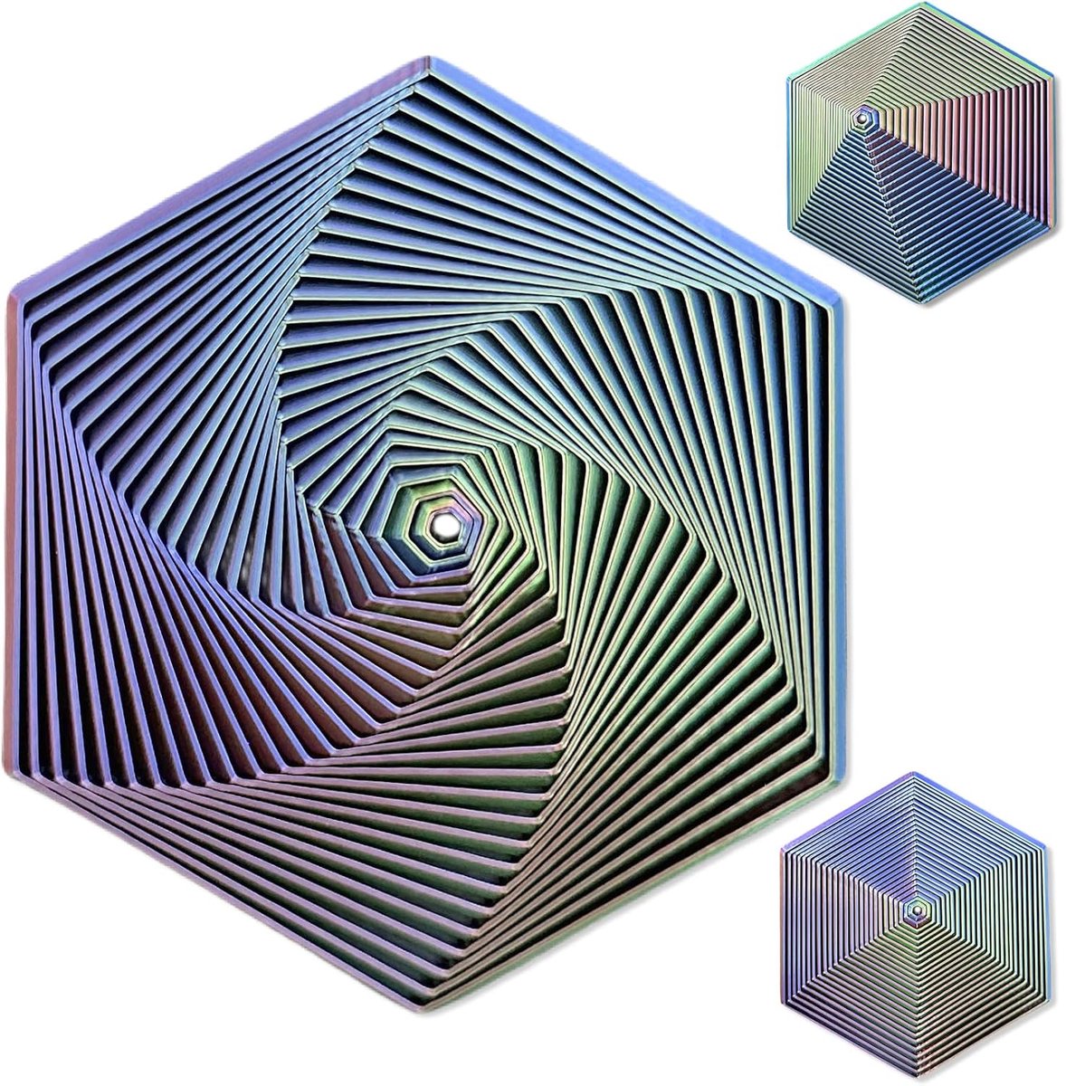 Gradiënt Fractal Fidget Hexagons voor Kinderen en Volwassenen, 3D