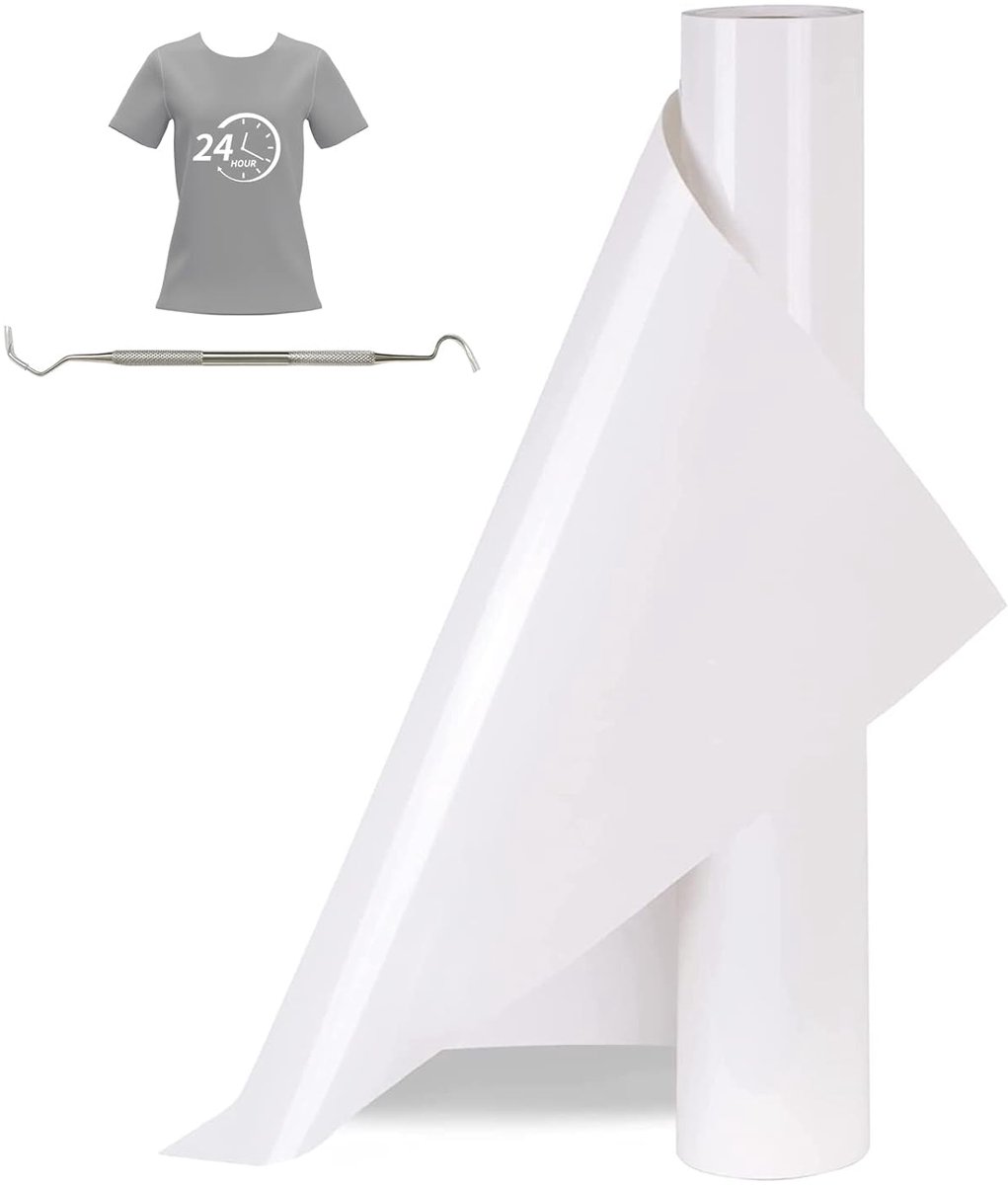 Wit Opstrijkbare Vinylrol Voor Stoffen, 30.5cm X 377cm Iron On Heat