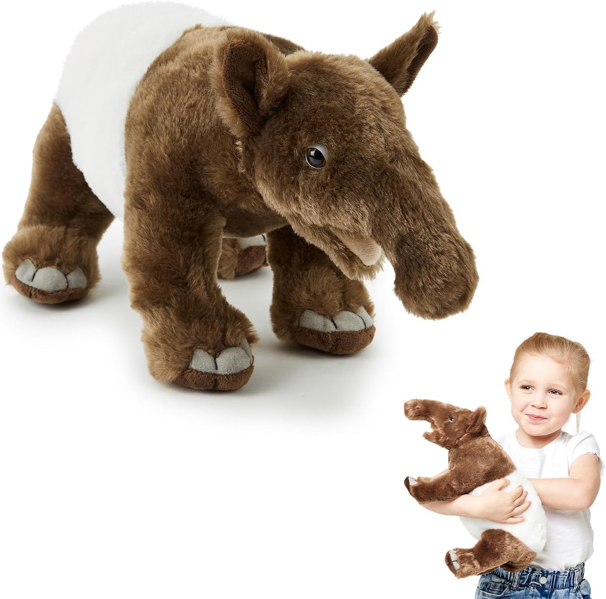 Co Tapir Pluche dier (35 cm lengte) - exotisch en zacht knuffeldier, perfect voor jonge wilde dierenfans
