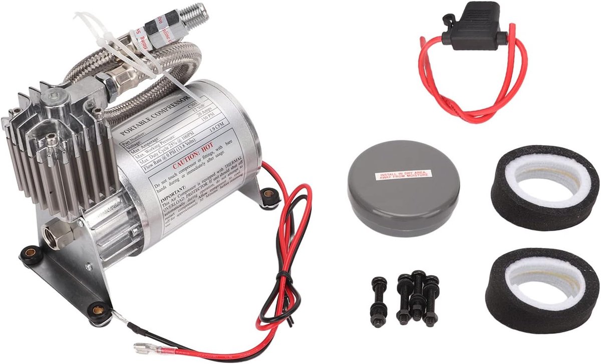 Luchtcompressor 20A 150 PSI Metaal Universeel voor 12V Voertuigen Jachtboten,Auto o en videomodifiie