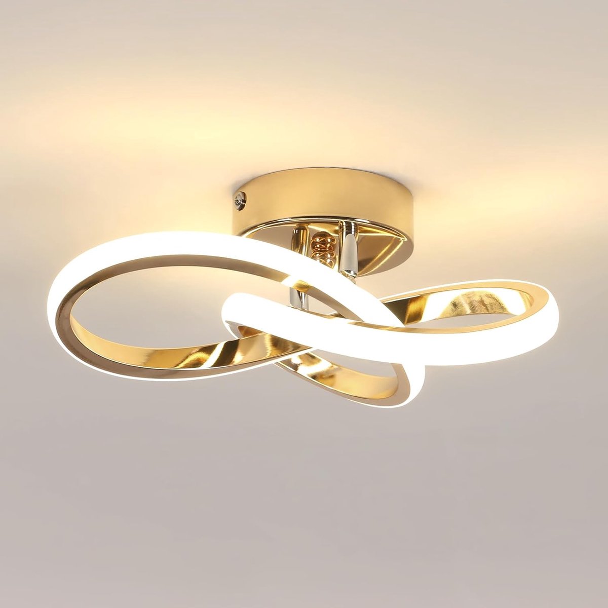 Led Plafondlamp Modern 22W, 4500K Natuurlijk Wit, Aluminium Goud