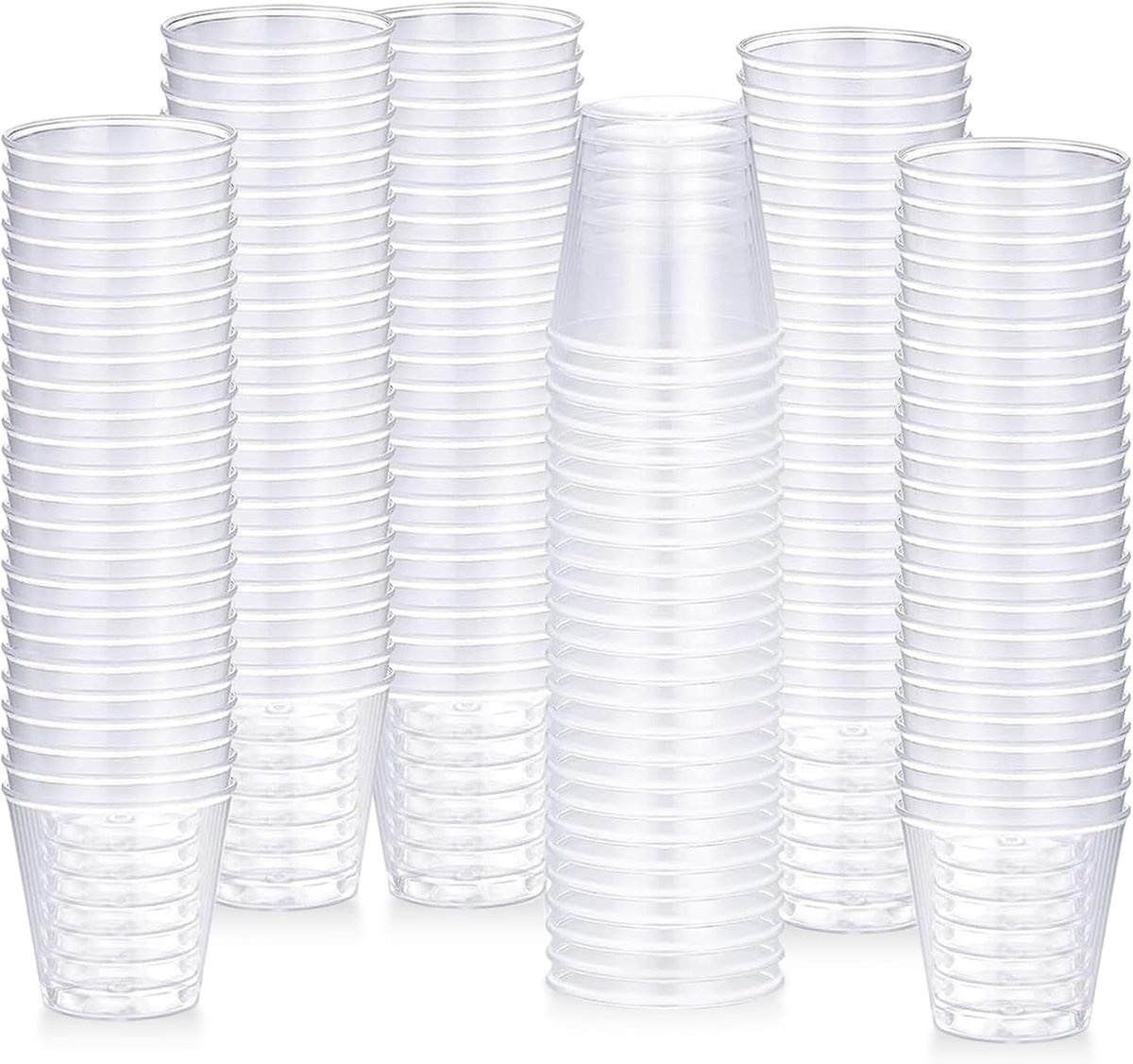 200 stuks borrelglaasjes plastic 5 cl/50 ml, borrelglazen