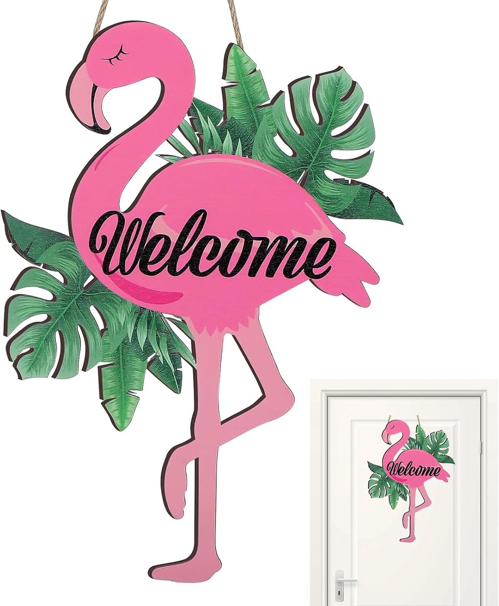 welkomstbord, hangbord, zomer hout om op te hangen, Hawaiiaanse