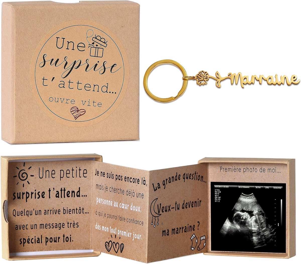 Verrassingsdoos met leeskaart + sleutelhanger – origineel cadeau voor