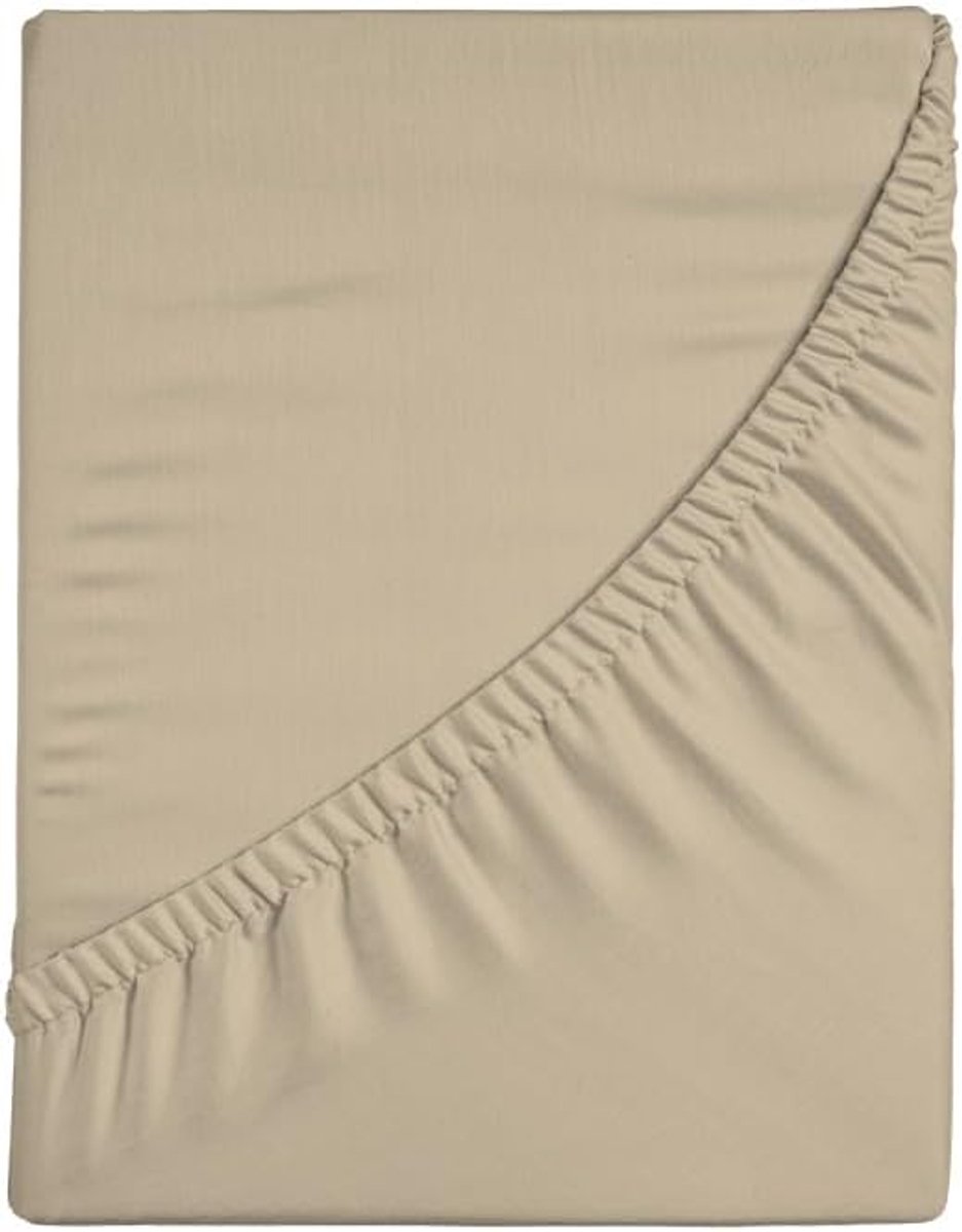 SnelShoppen - Fitted Sheet Eenpersoons 100% Katoen Taupe 90x200cm Maxi Hoek 30cm - Comfortabele Beddegoed voor Slaapkamer