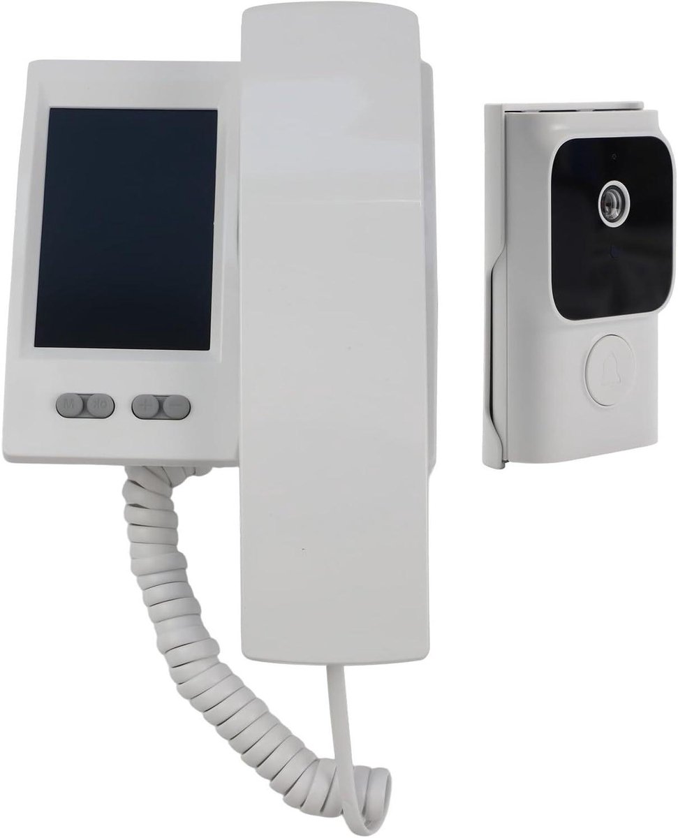 Video Deurbel - Deurtelefoon Systeem - Huisbeveiliging Verbeteren - Geen Wifi Nodig - 35 inch Scherm - Wit
