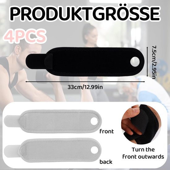 Polsbandage voor kinderen, 4 stuks, verstelbare polssteun in 3 kleuren (zwart, roze, grijs) voor kinderfitness, sport en dagelijkse activiteiten — afbeelding 5
