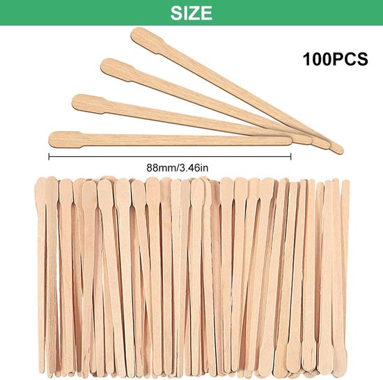100 stuks houten stokjes voor het waxen van kleine waxstaafjes — afbeelding 5