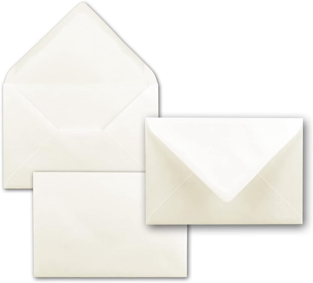 Omslagen in crème - 50 stuks - enveloppen in DIN B6 formaat 125 x 185 mm - 120 gram per m² - Groter dan DIN B6 voor bijzonder dikke vouwkaarten - nat lijmen - ideaal voor Kerstmis en