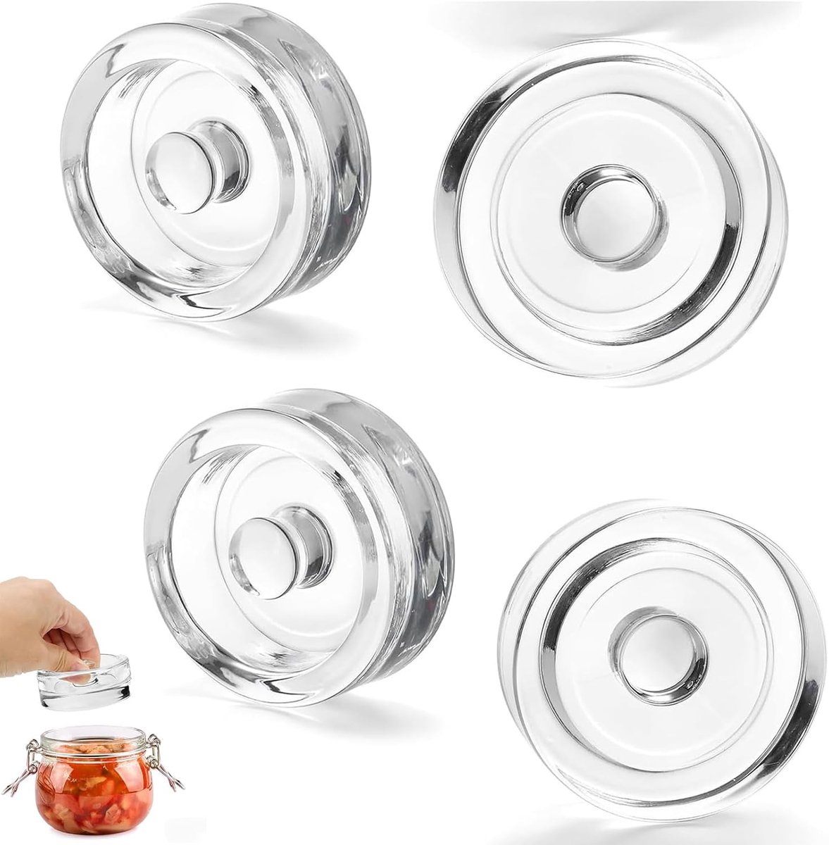 4 stuks fermentatie glasgewichten, augurk inmaakpot gewicht