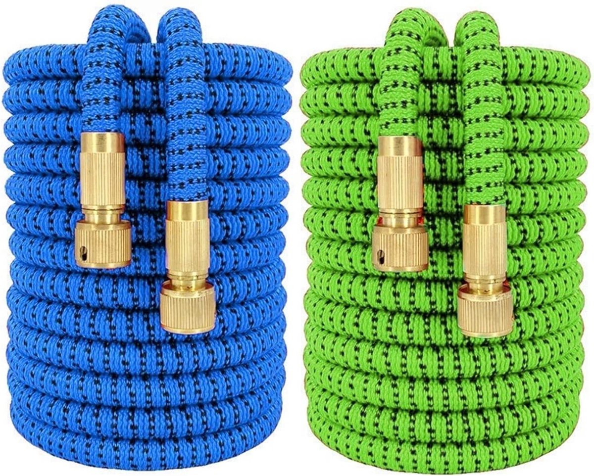 Tuinslang Set - Flexibele Waterslang - Water Geven - Automatisch Uittrekbaar - 15 meter - Zwart