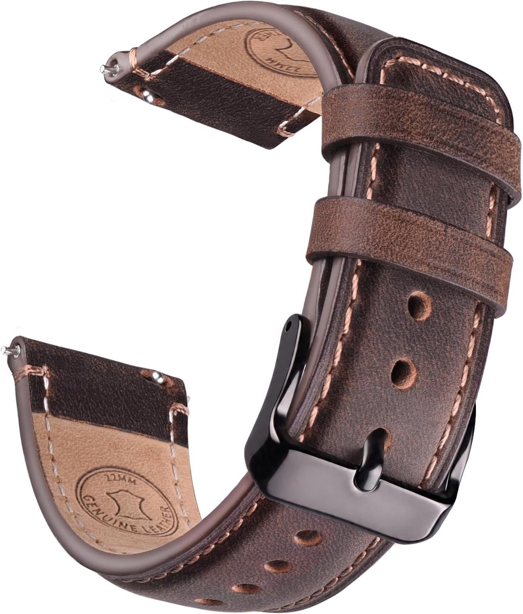 Lederen horlogeband, 20 mm 22 mm echt lederen horlogebandjes voor