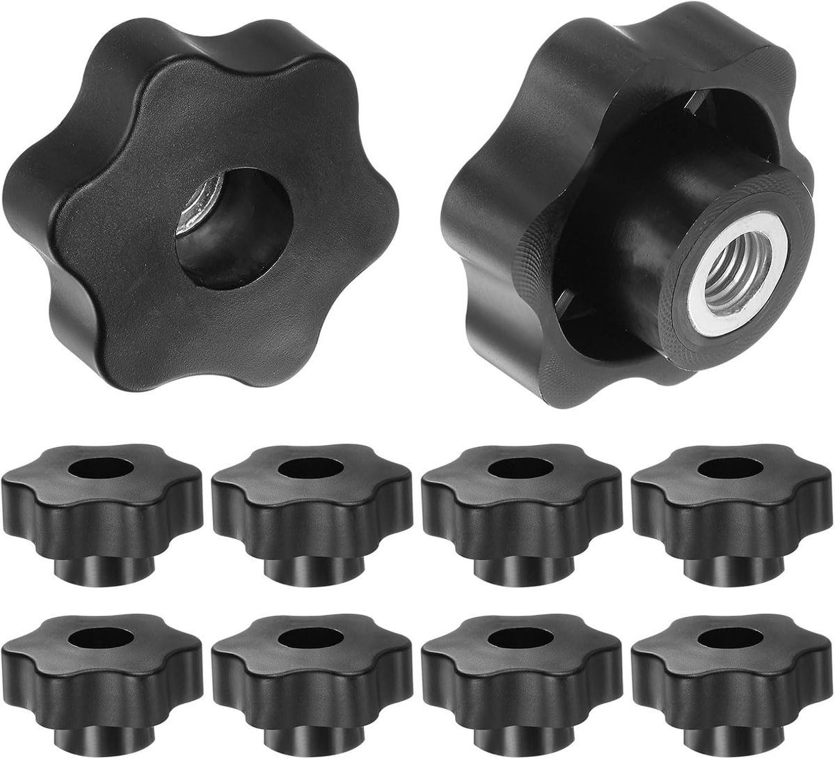 10 stuks stergrepen, M10, binnendraad 48 mm, kop kunststof, doorgaand