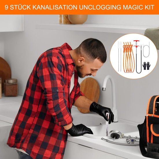 1,6 m afvoerreiniger, spiraalafvoer, buisreinigingspakket, buisreiniger, spiraal, buisreinigingsborstel, afvoerspiraal, haarklompgereedschap voor afvoer, keuken, badkamer, douche — afbeelding 4