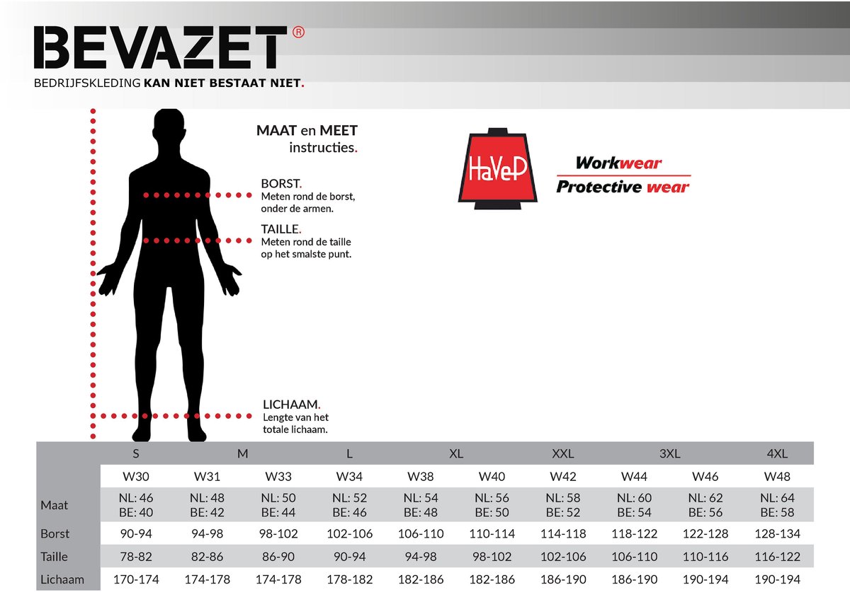 HaVeP Basic 2098  Overall - Kaki - Maat 44