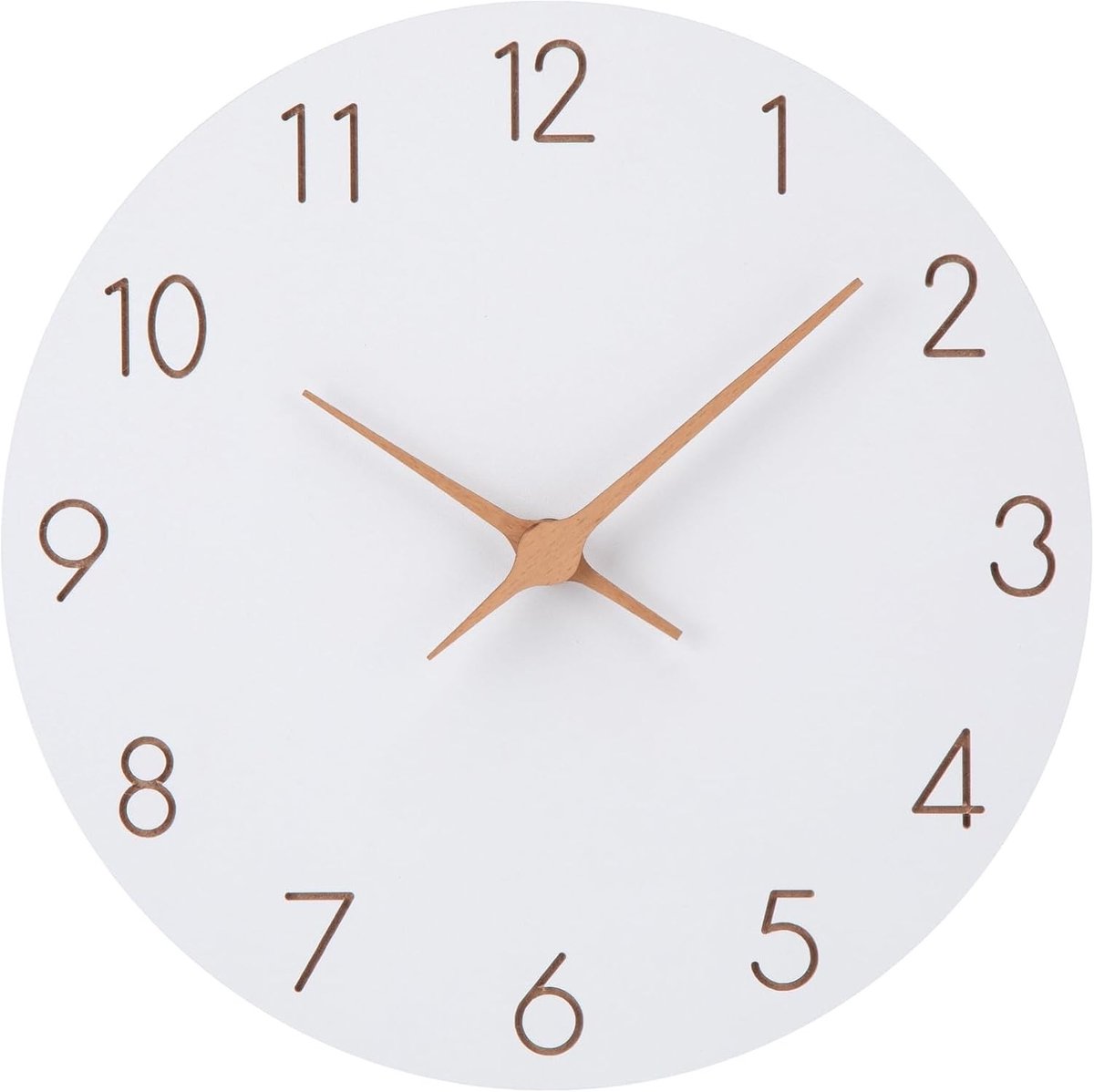 Moderne 30 cm Wandklok van MDF Zonder Tikkend Geluid - Stijlvolle Quartz Klok voor Thuis, Keuken, Kantoor en Slaapkamer, Batterij Aangedreven en Goed Leesbaar