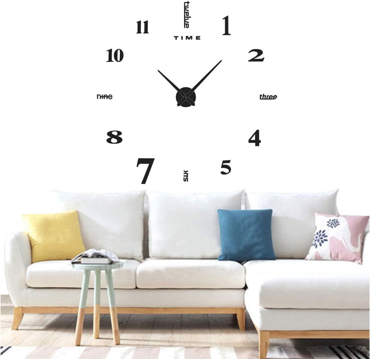 Yolistar Moderne DIY Grote Wandklok, 3D Spiegel Sticker Metalen Stille Wandslinger, Moderne Wandslinger Metalen Klok - ShopVlot