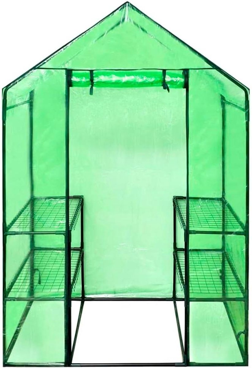 Tuinkas met 4 planken - Mini kas Plantenkas - Planten Kweken - UV en vorstbestendig